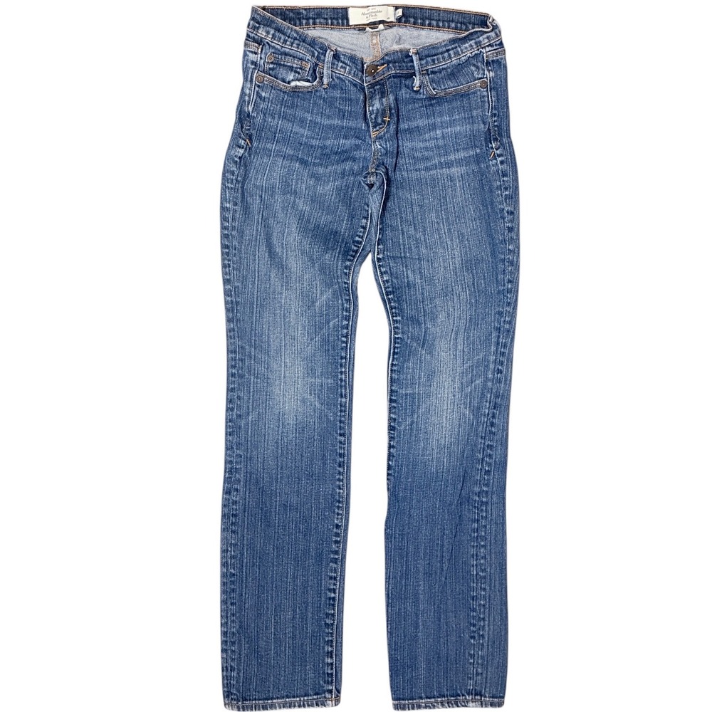 Abercrombie & Fitch Womens Low Rise Straight Leg Jeans Blue Medium Wash Size 2